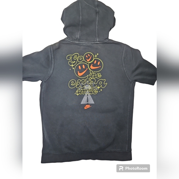 Nike Boys Hoodie Pullover Sz XL Black Happy Face - Picture 3 of 8